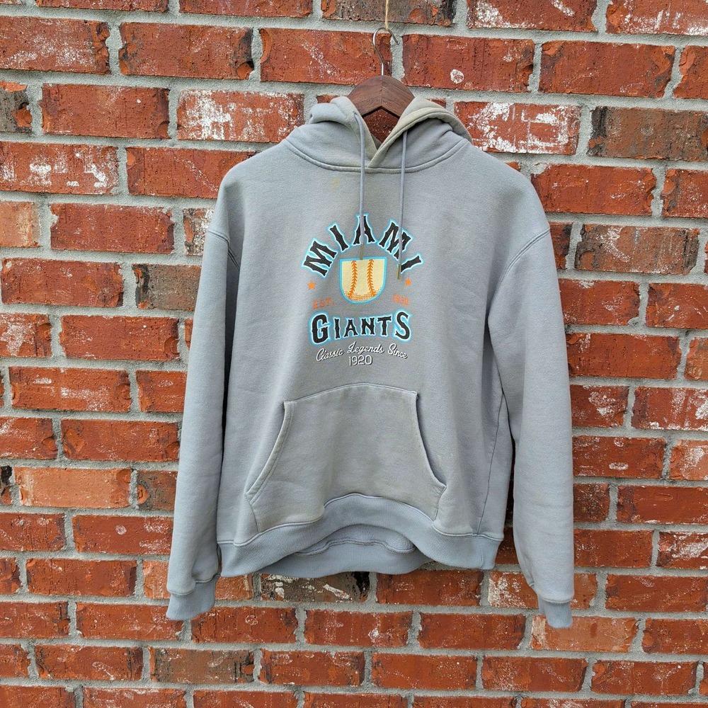 Headgear‎ Classics Miami Giants Hoodie Mens Large Grey Negro League Baseball
